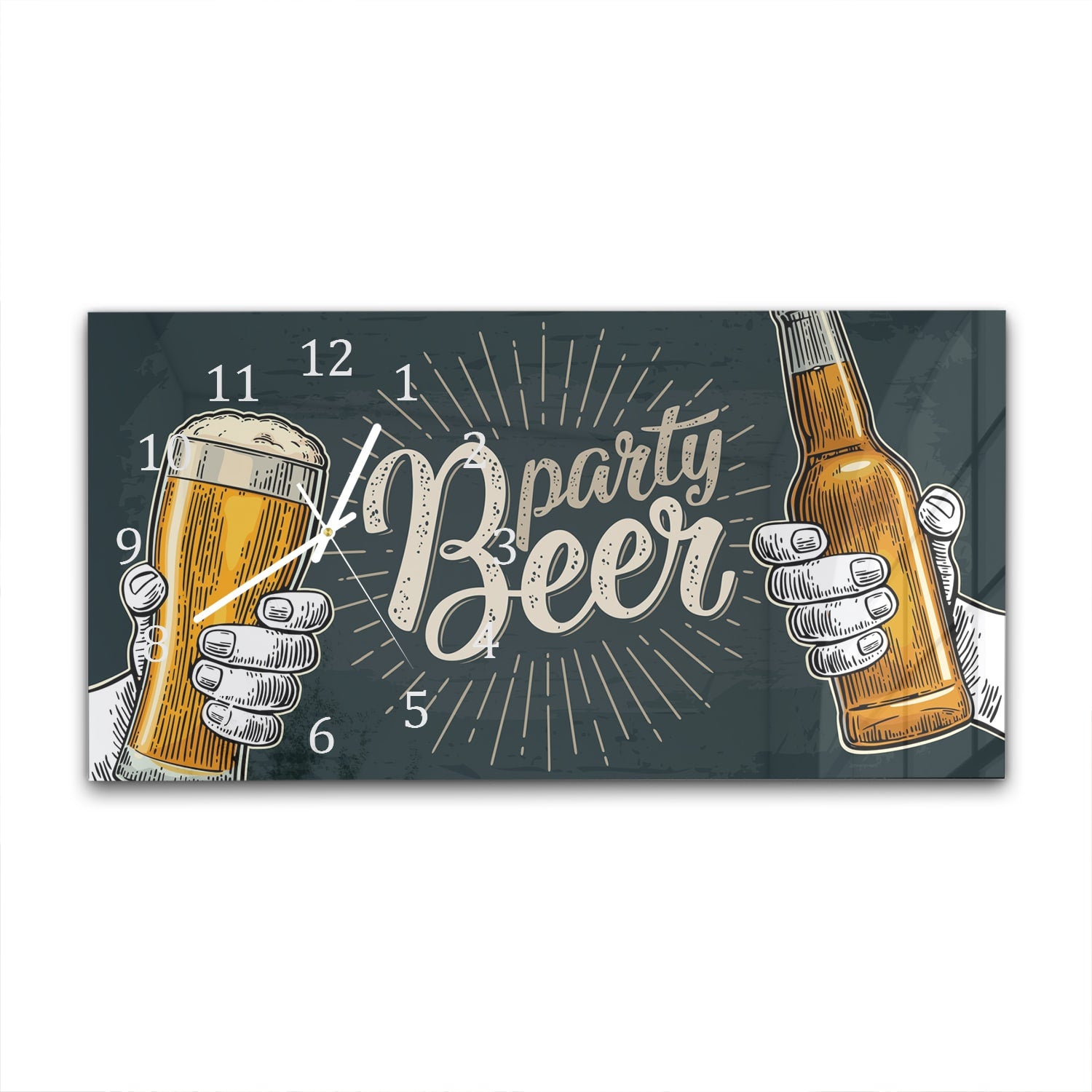 Wanduhr 60x30 - Ein Bier dazu