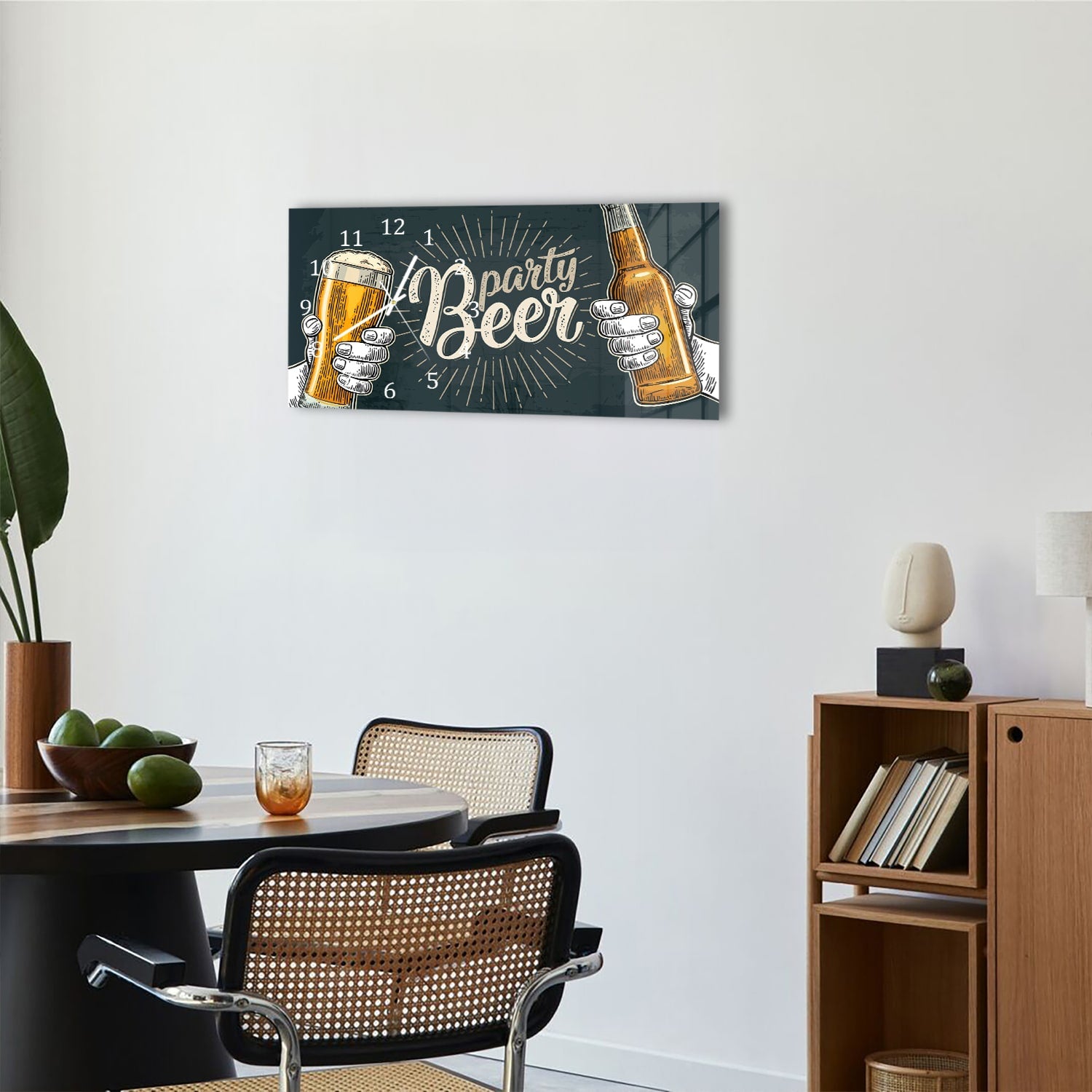 Wanduhr 60x30 - Ein Bier dazu