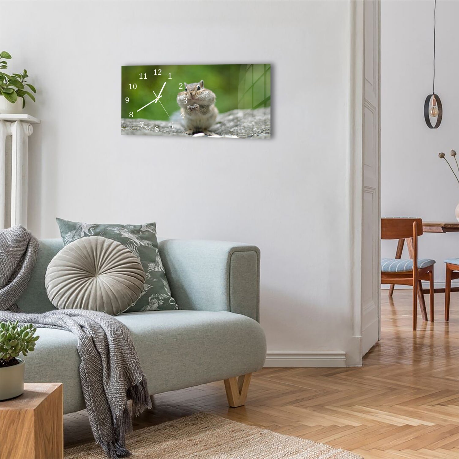 Wanduhr 60x30 - Eichhörnchen