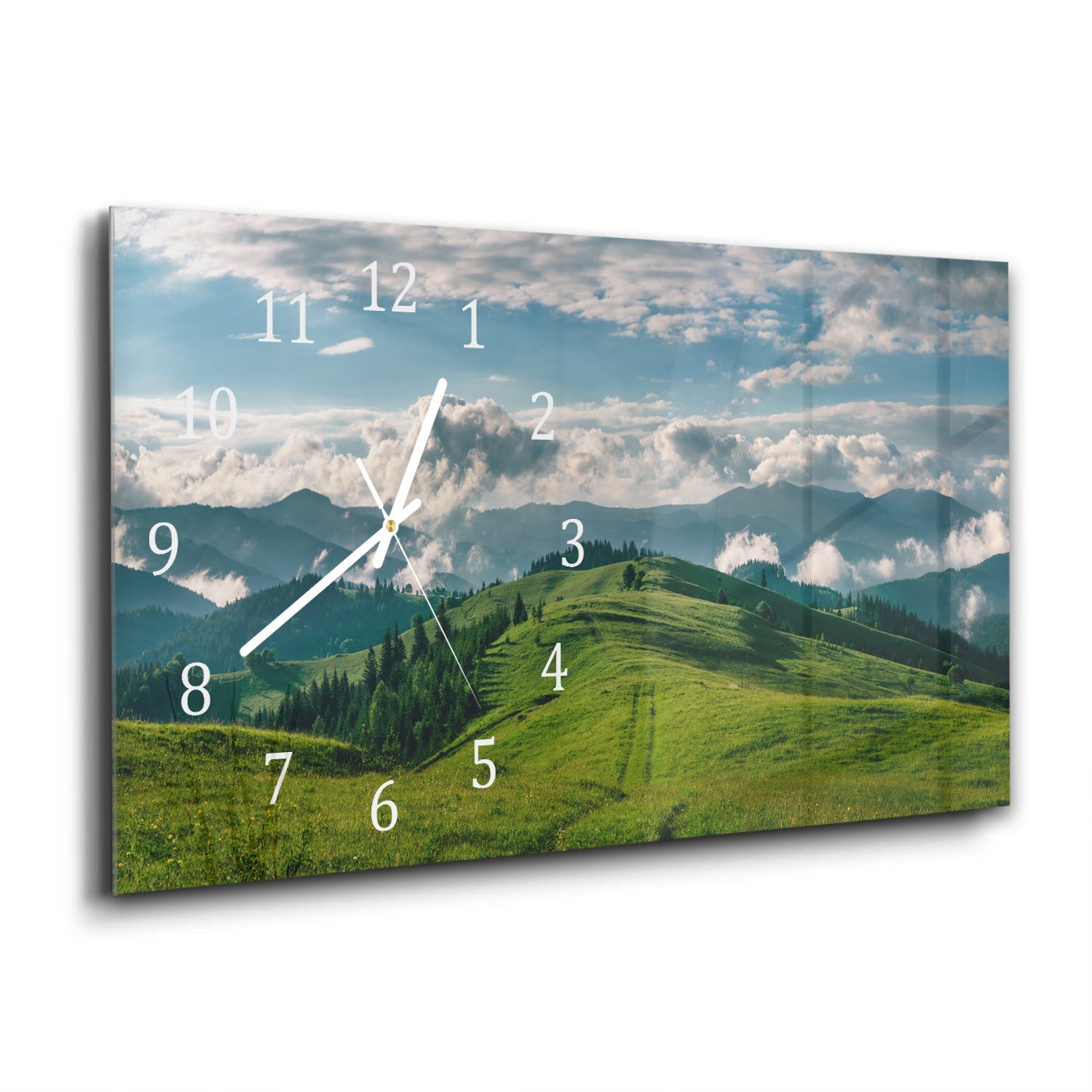 Wanduhr 60x30 - Hoch in den Bergen