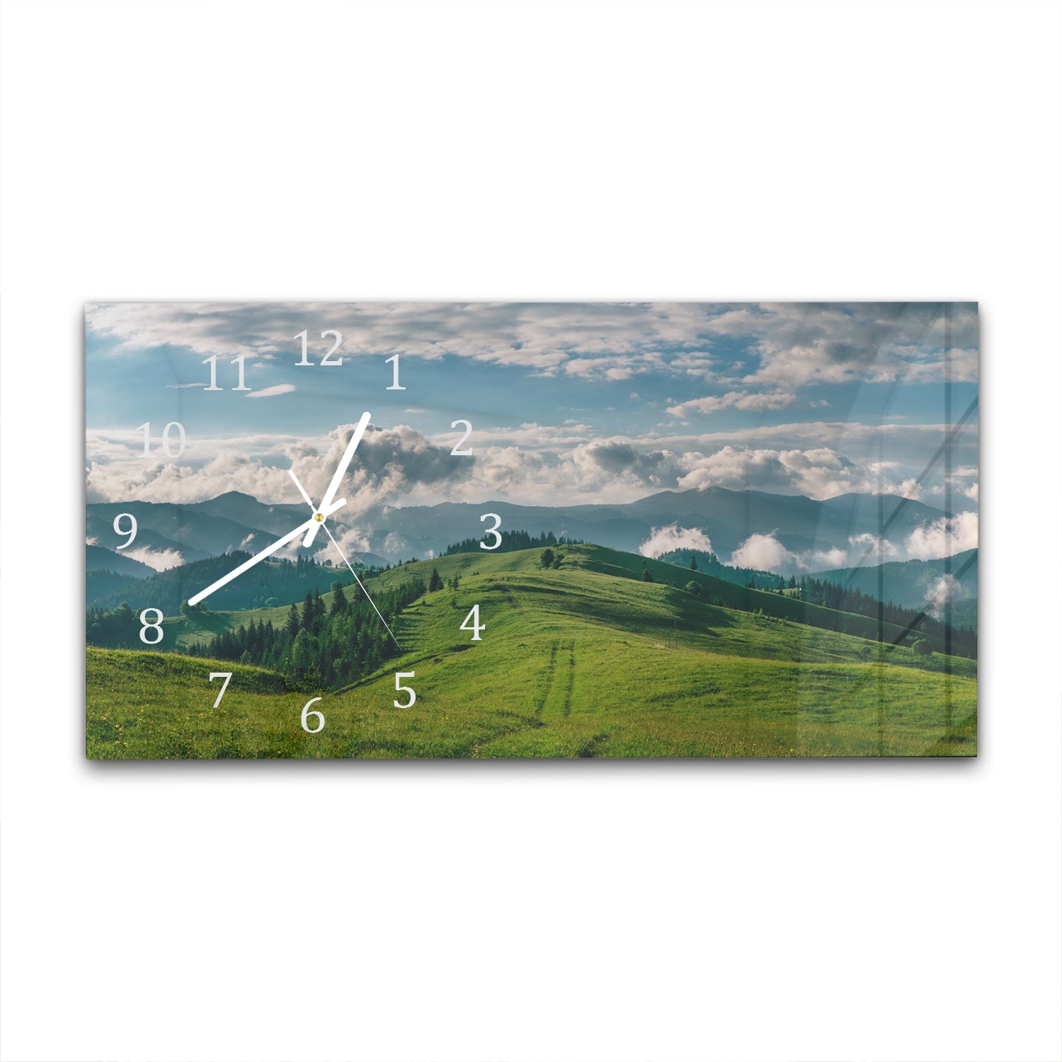 Wanduhr 60x30 - Hoch in den Bergen
