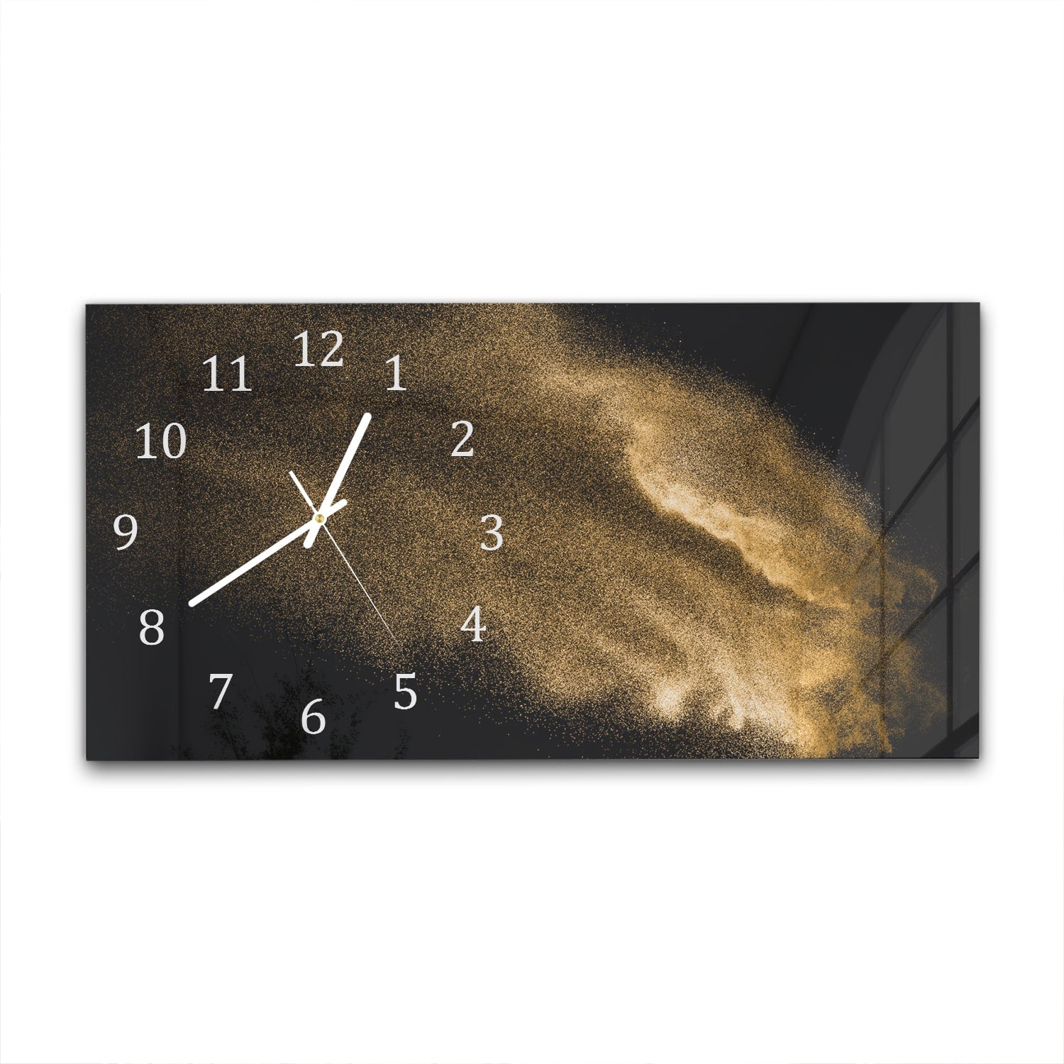 Wanduhr 60x30 - Goldene Sandexplosion