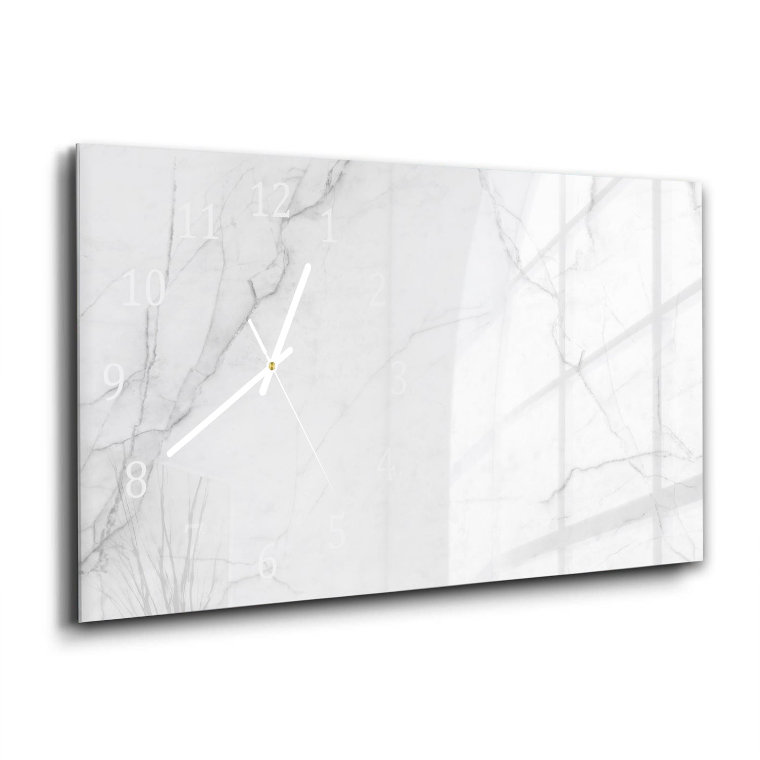 Wanduhr 60x30 - Milchweißer Marmor