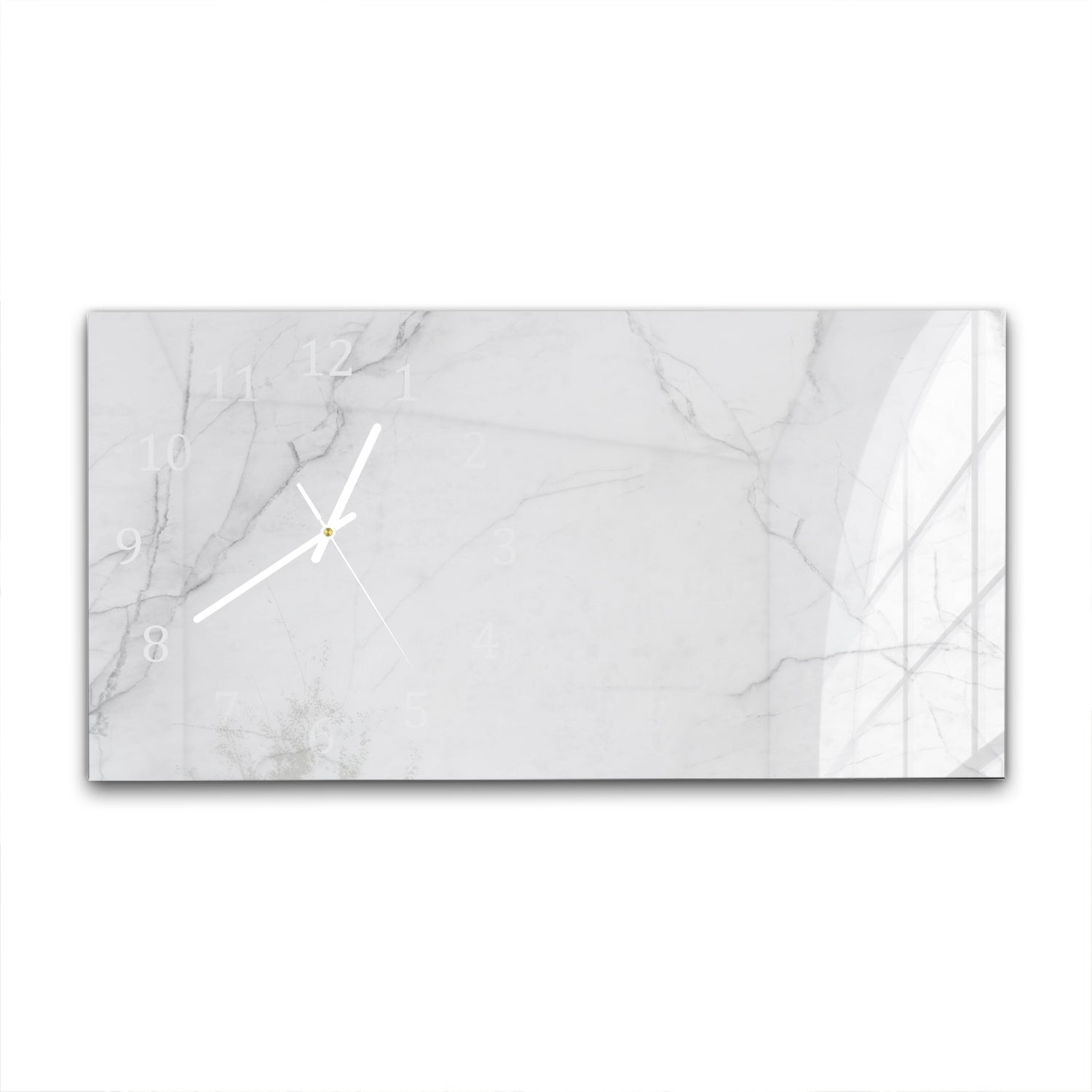 Wanduhr 60x30 - Milchweißer Marmor