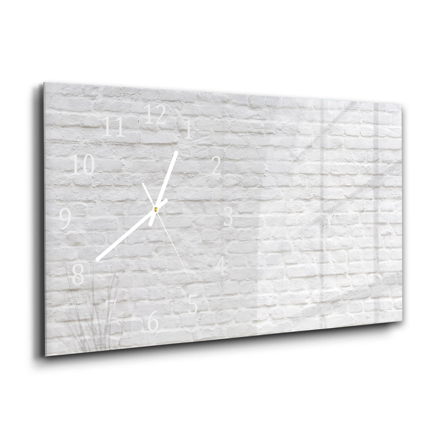 Wanduhr 60x30 - Weiße Steinmauer