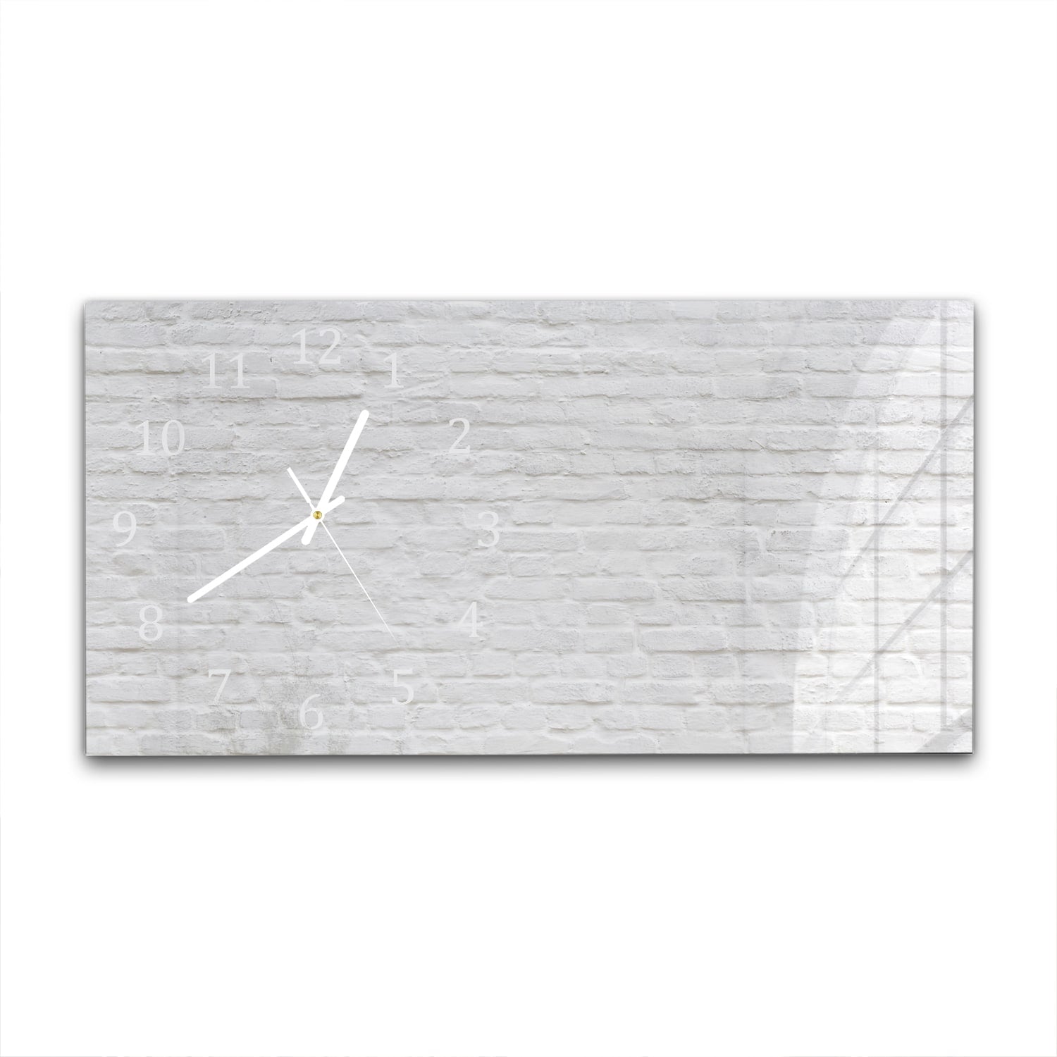 Wanduhr 60x30 - Weiße Steinmauer