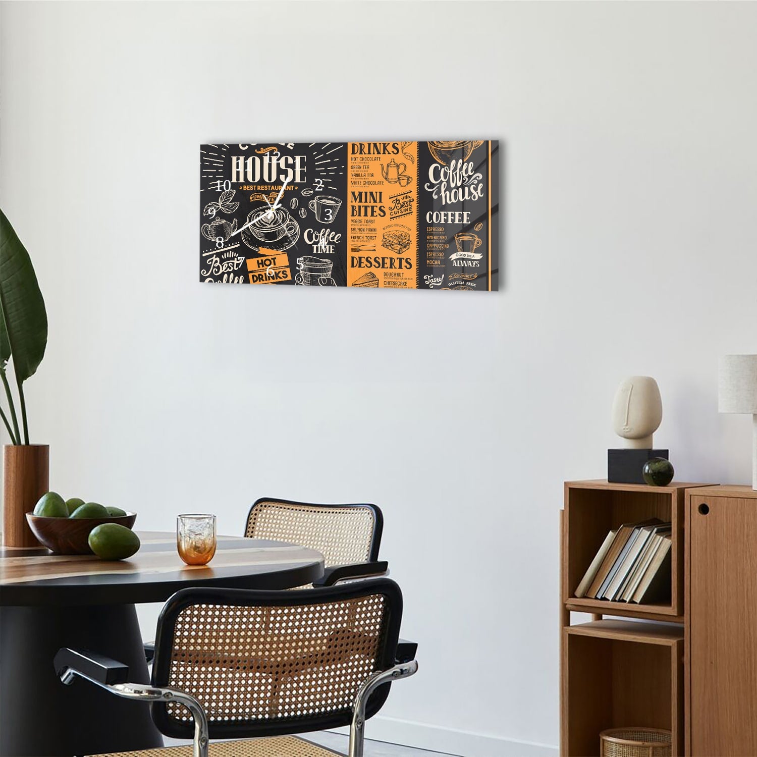 Wanduhr 60x30 - Kaffee-Flyer