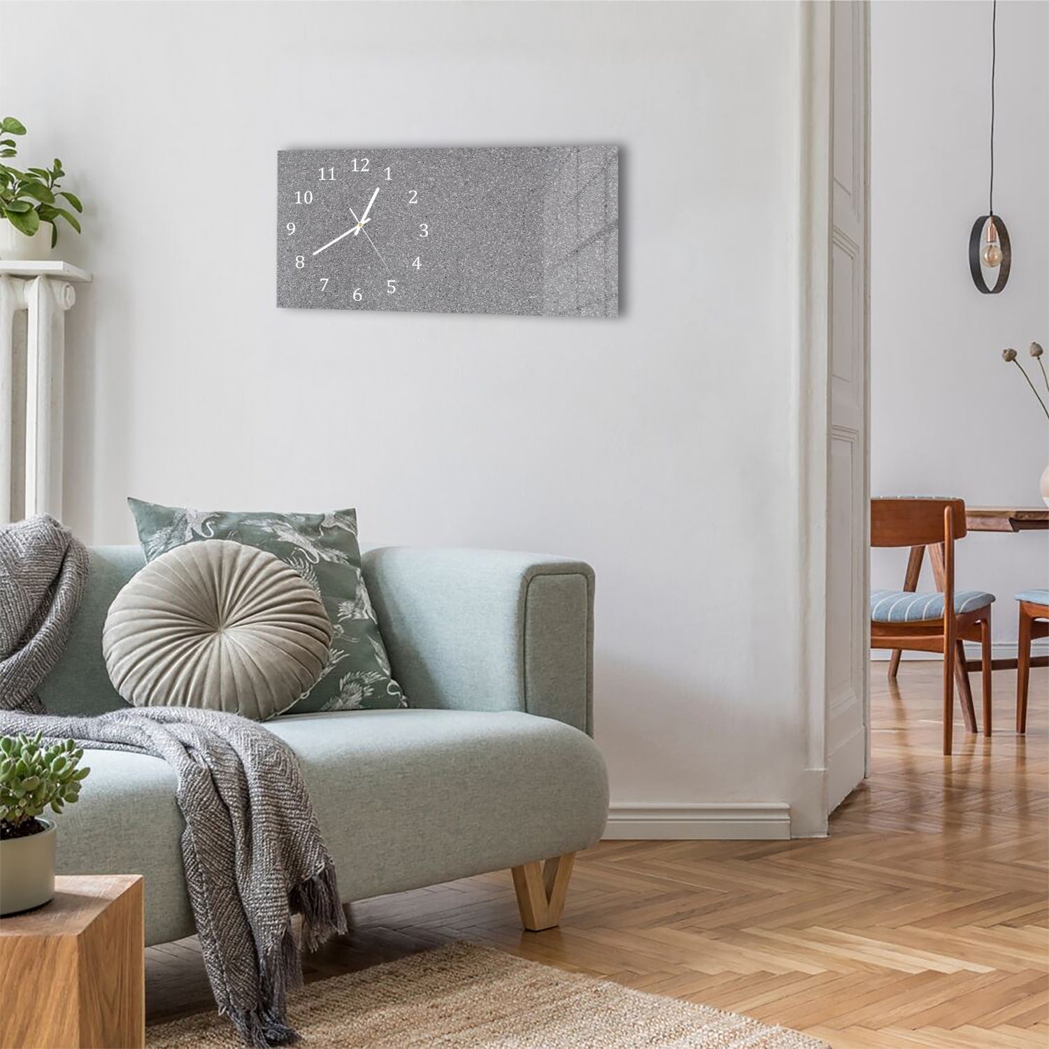 Wanduhr 60x30 - Grauer Granit