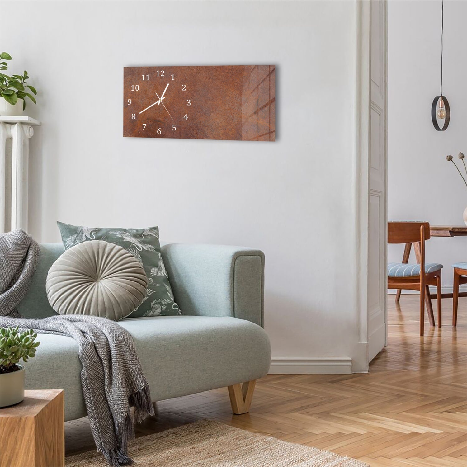 Wanduhr 60x30 - Rost-Textur