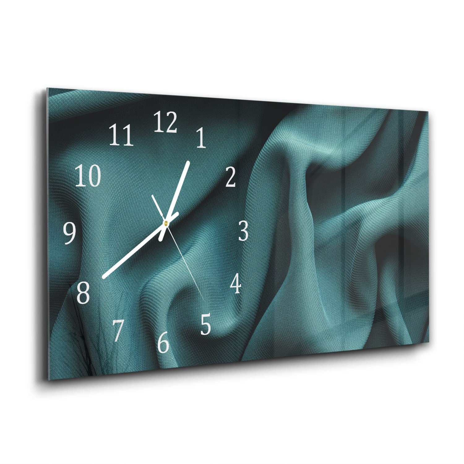 Wanduhr 60x30 - Grüne Stofftextur