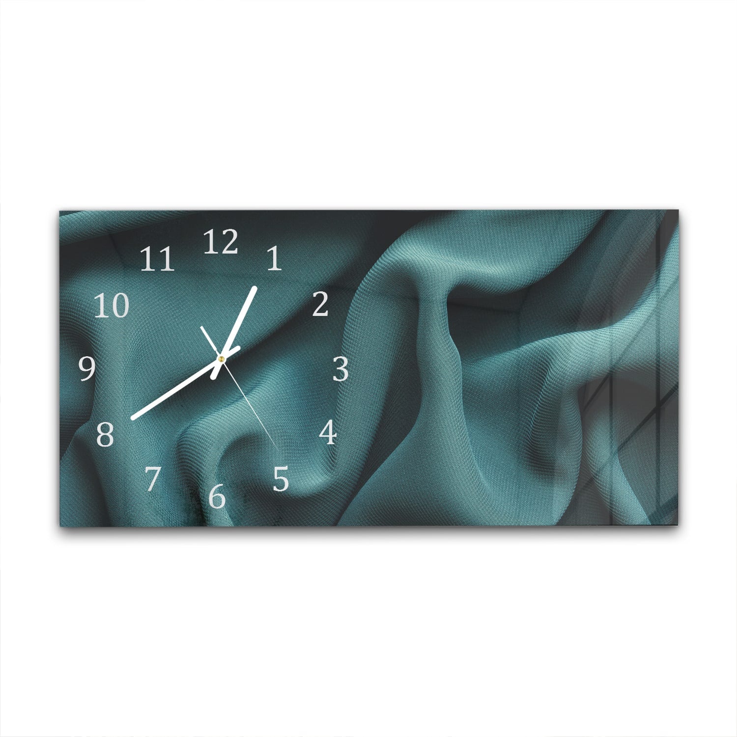 Wanduhr 60x30 - Grüne Stofftextur