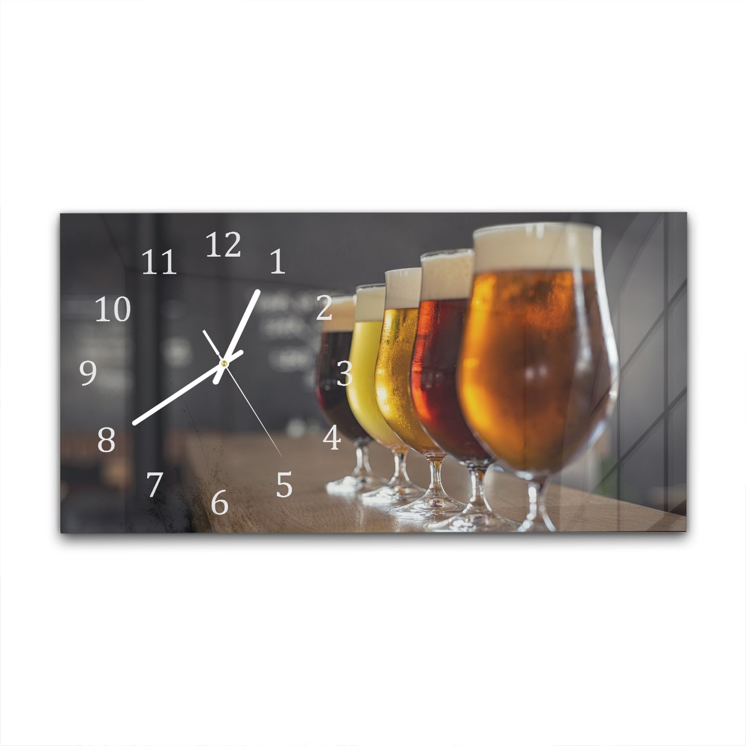 Wanduhr 60x30 - Verschiedene Biere