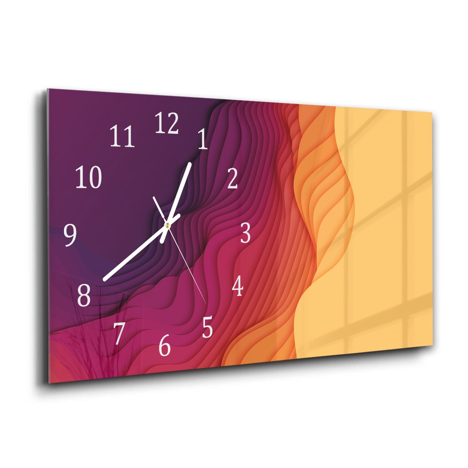 Wanduhr 60x30 - Bunte papiergeschnittene Formen