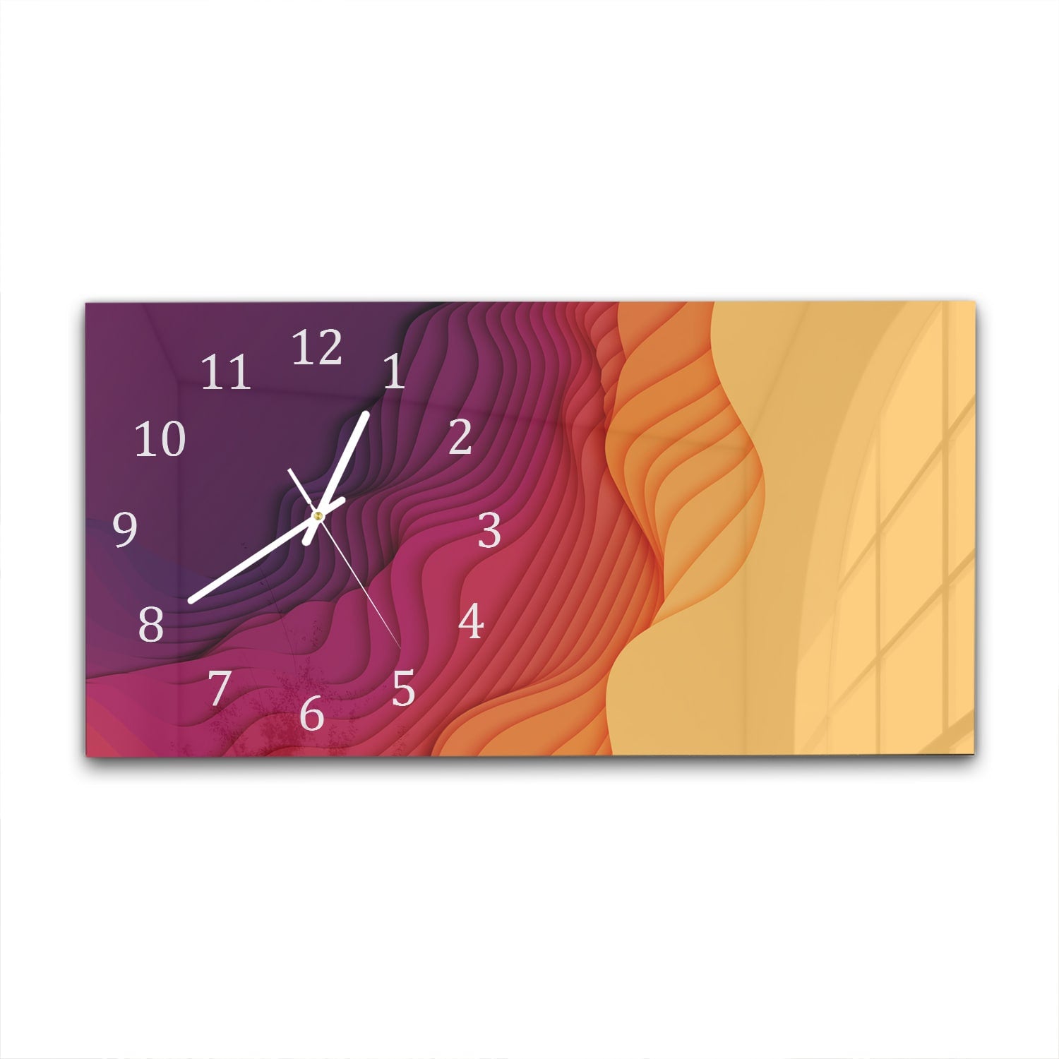 Wanduhr 60x30 - Bunte papiergeschnittene Formen