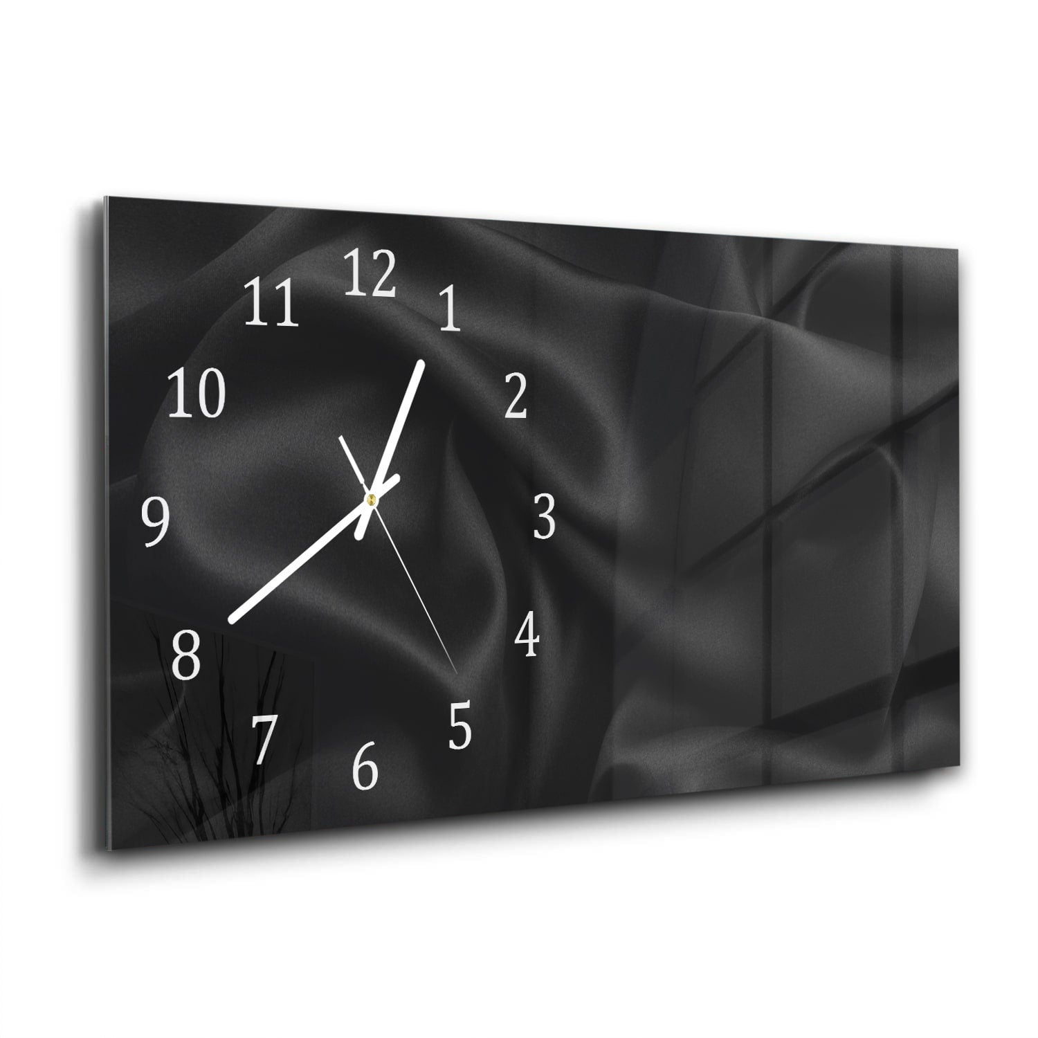 Wanduhr 60x30 - Schwarze Seide