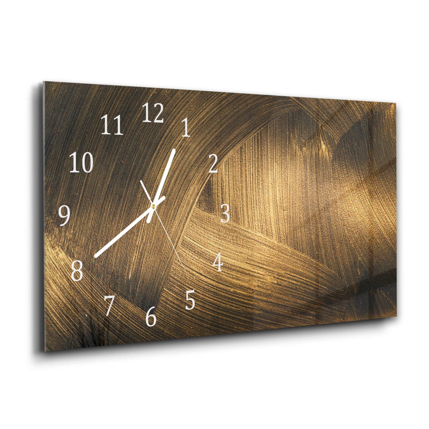 Wanduhr 60x30 - Goldene Schwünge