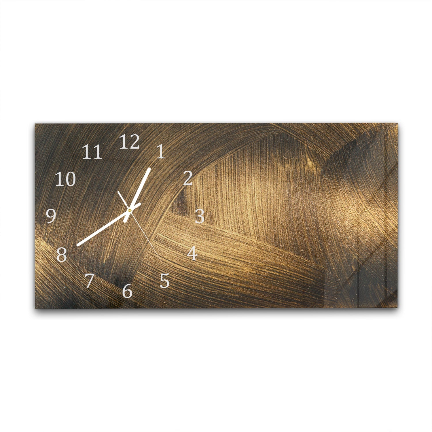 Wanduhr 60x30 - Goldene Schwünge