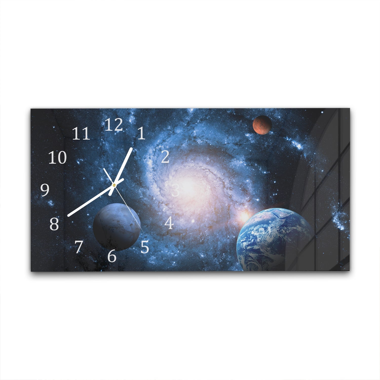 Wanduhr 60x30 - Planeten des Sonnensystems