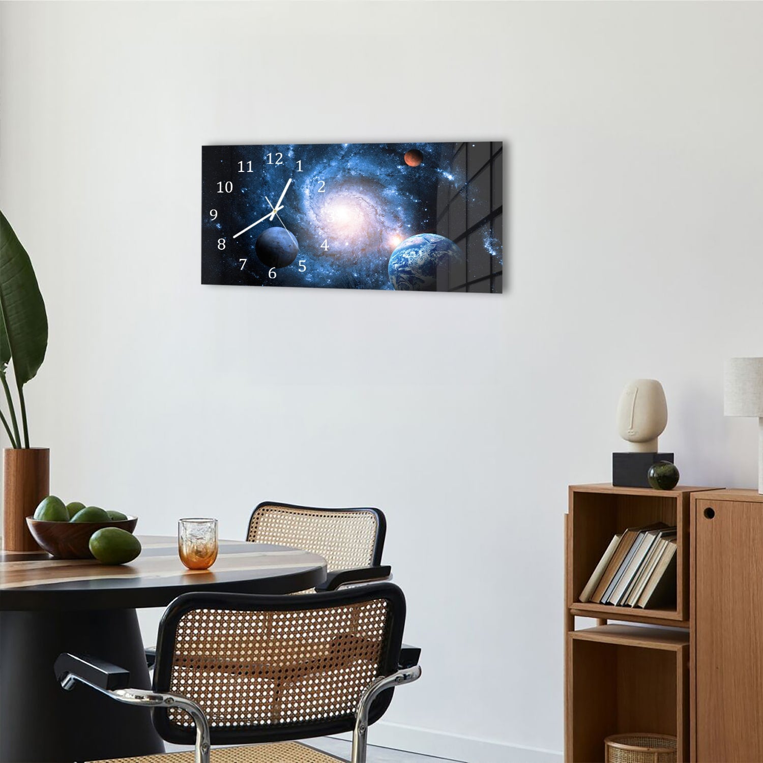 Wanduhr 60x30 - Planeten des Sonnensystems