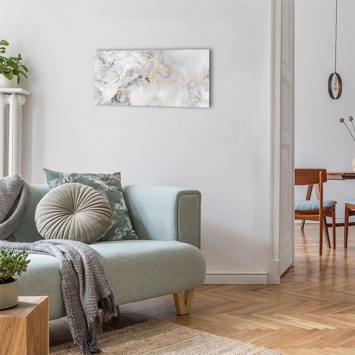 Wanduhr 60x30 - Luxuriöser Marmor