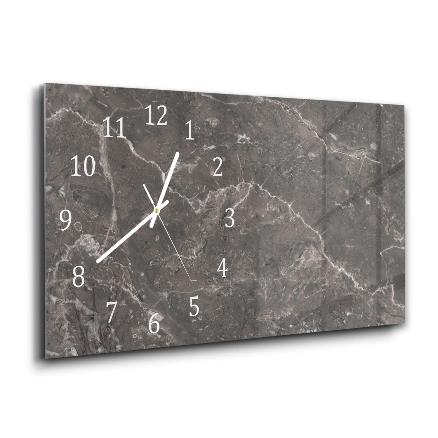 Wanduhr 60x30 - Graubrauner Marmor