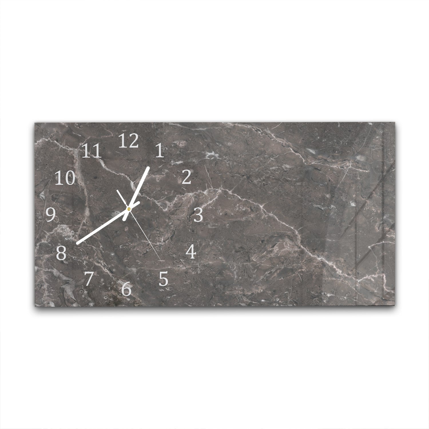 Wanduhr 60x30 - Graubrauner Marmor