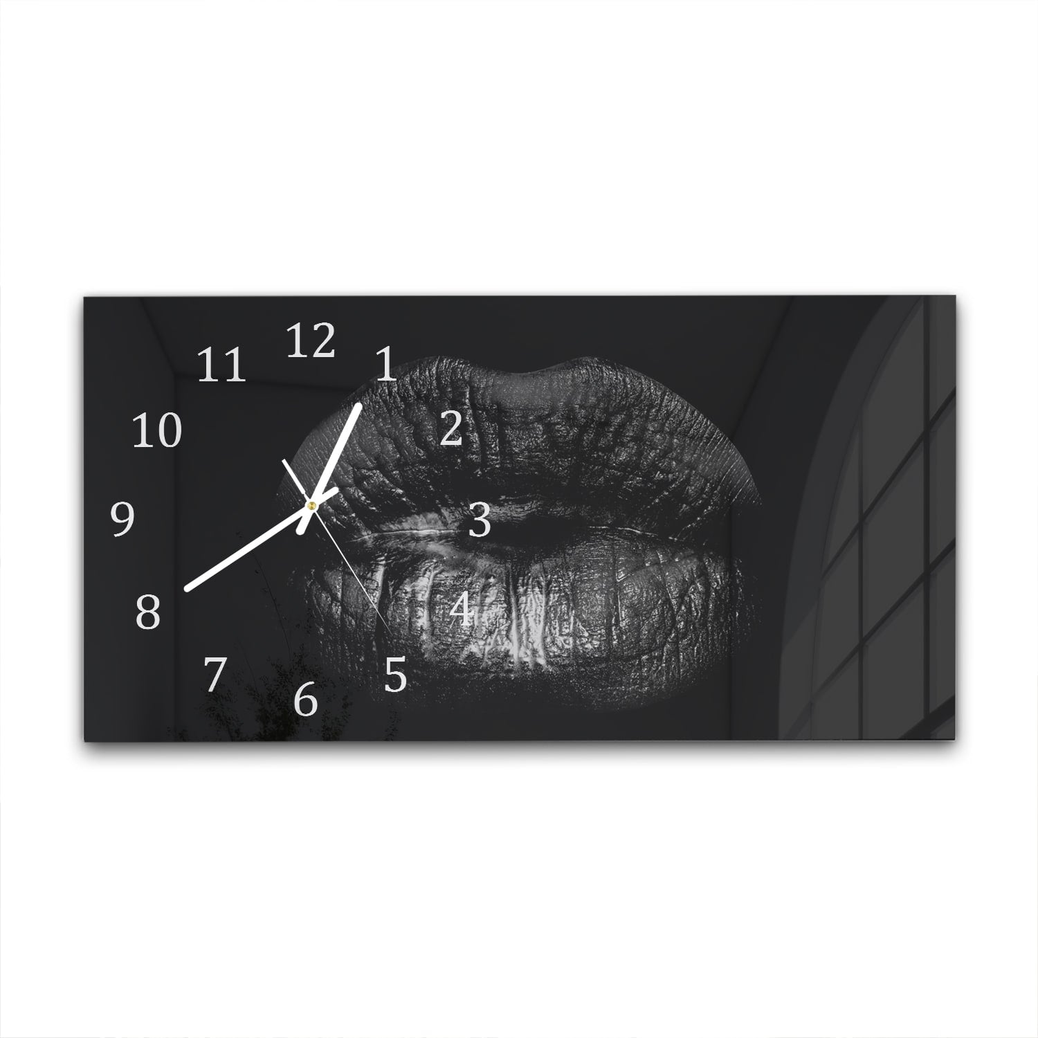 Wanduhr 60x30 - Schwarze Lippen