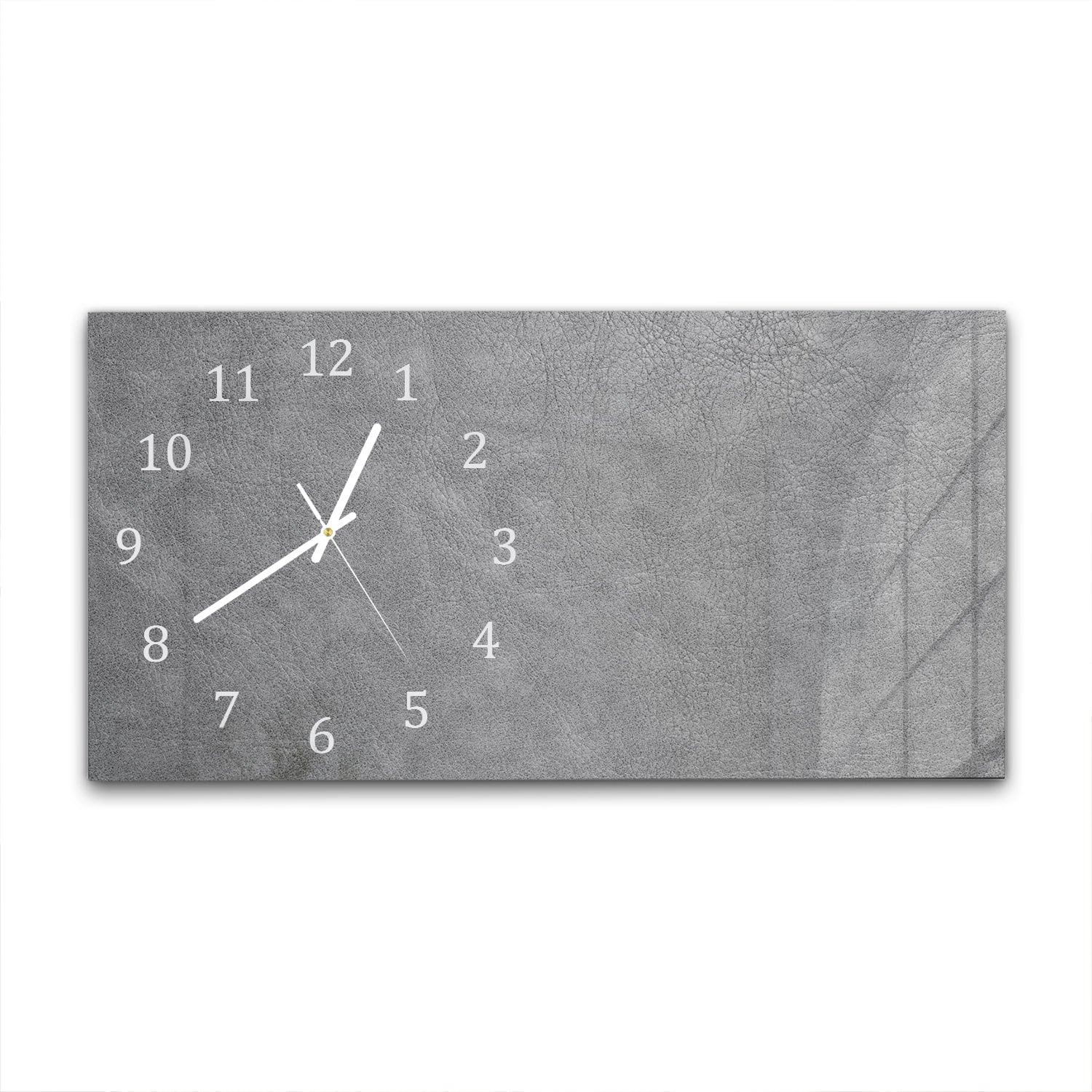 Wanduhr 60x30 - Graues Leder