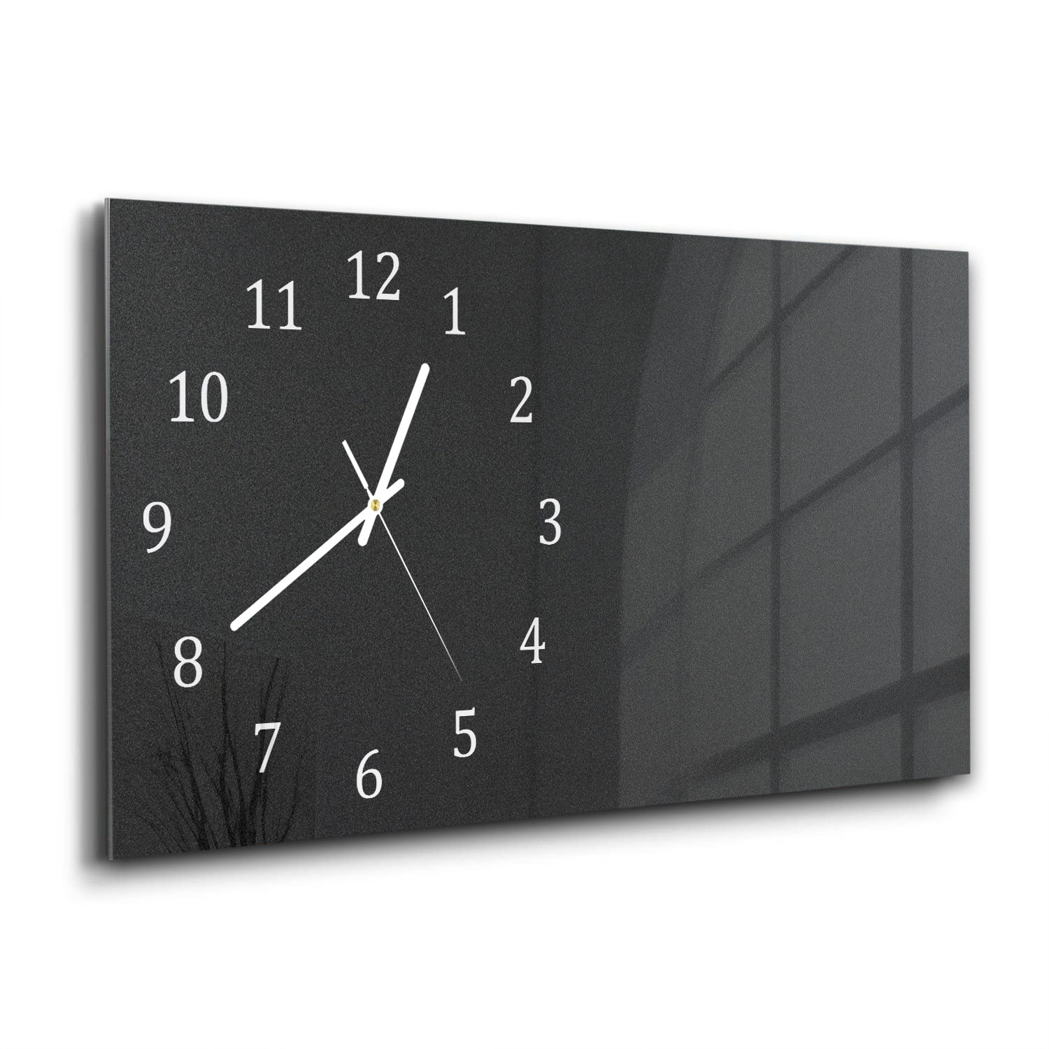 Wanduhr 60x30 - Mattschwarzer Hintergrund