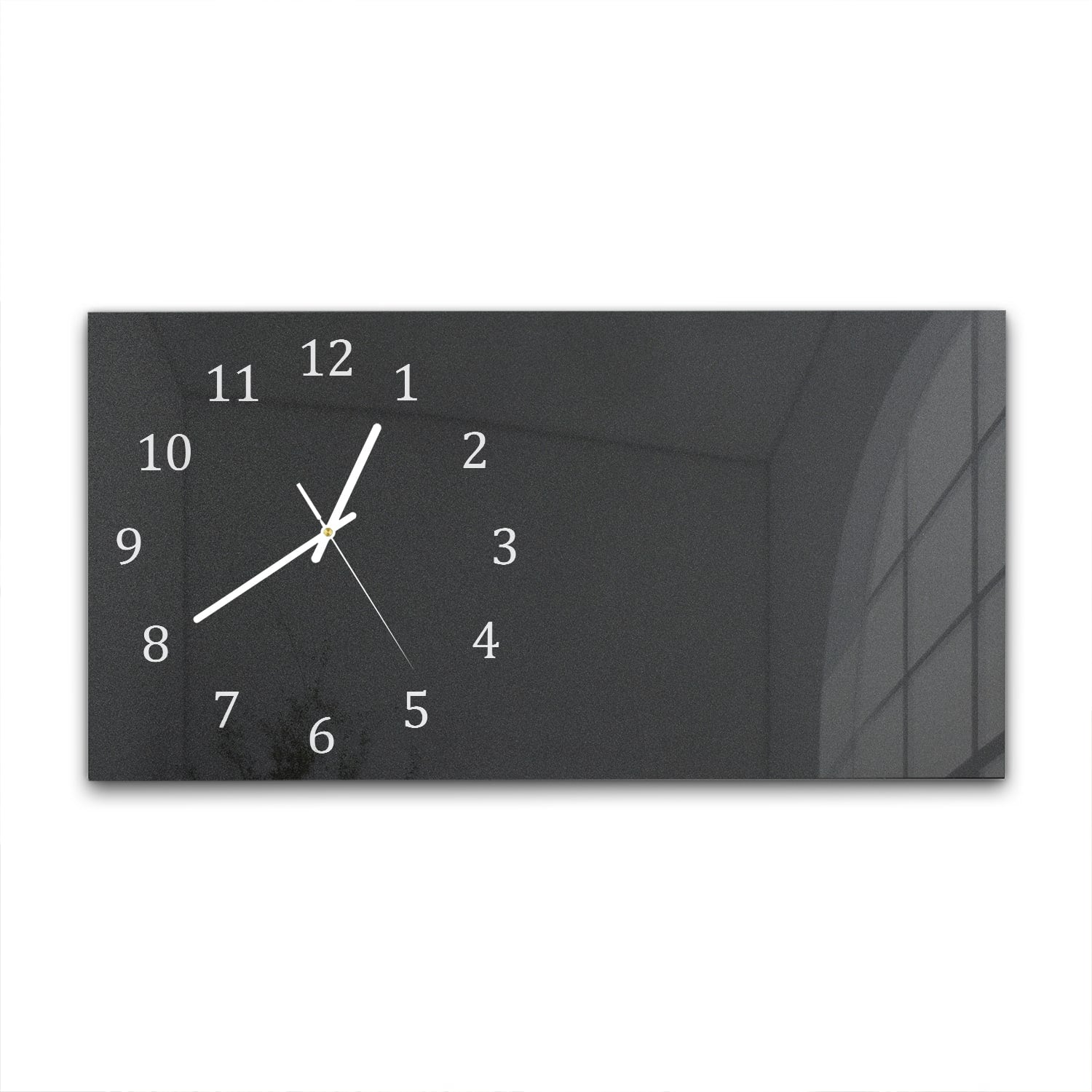 Wanduhr 60x30 - Mattschwarzer Hintergrund