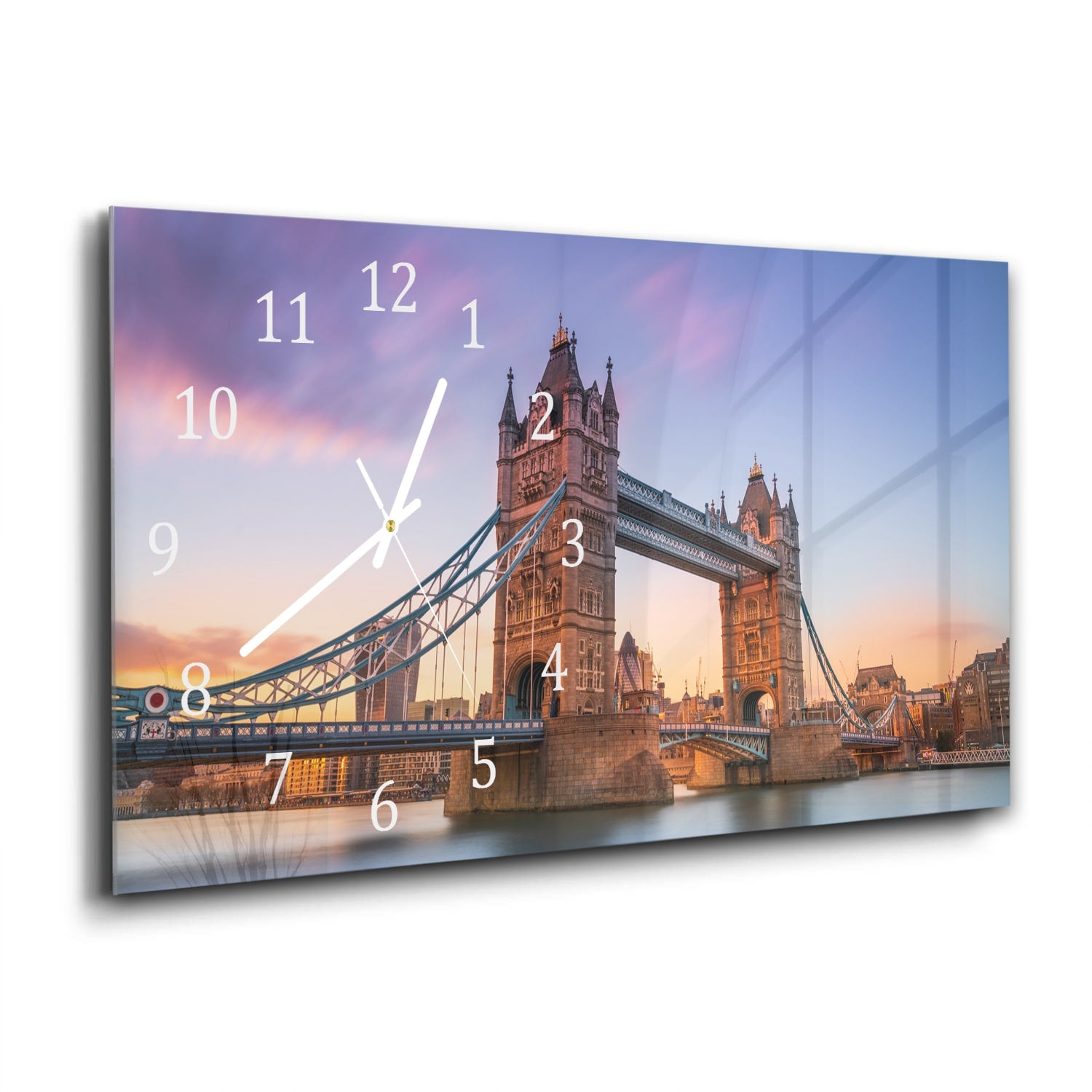 Wanduhr 60x30 - Tower Bridge bei Sonnenuntergang