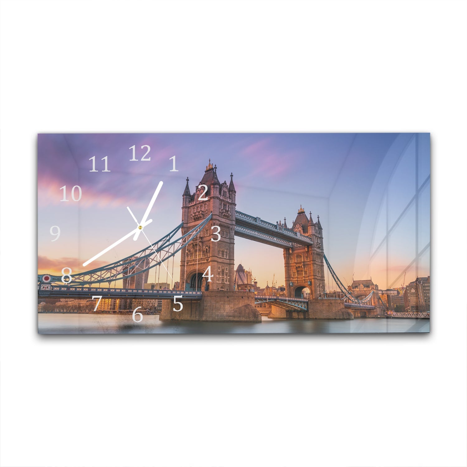 Wanduhr 60x30 - Tower Bridge bei Sonnenuntergang