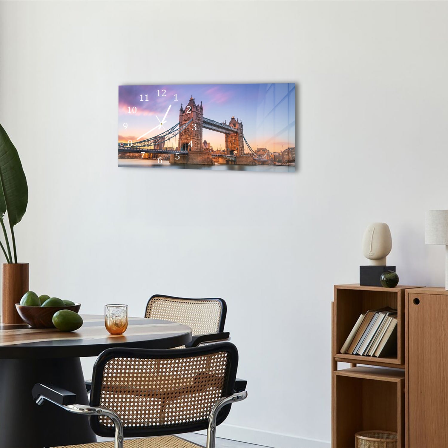 Wanduhr 60x30 - Tower Bridge bei Sonnenuntergang