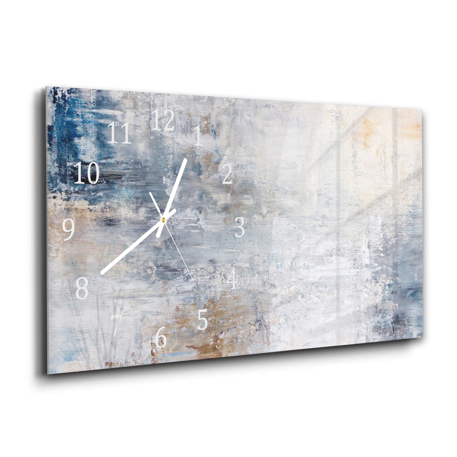Wanduhr 60x30 - Acrylgemälde auf Leinwand