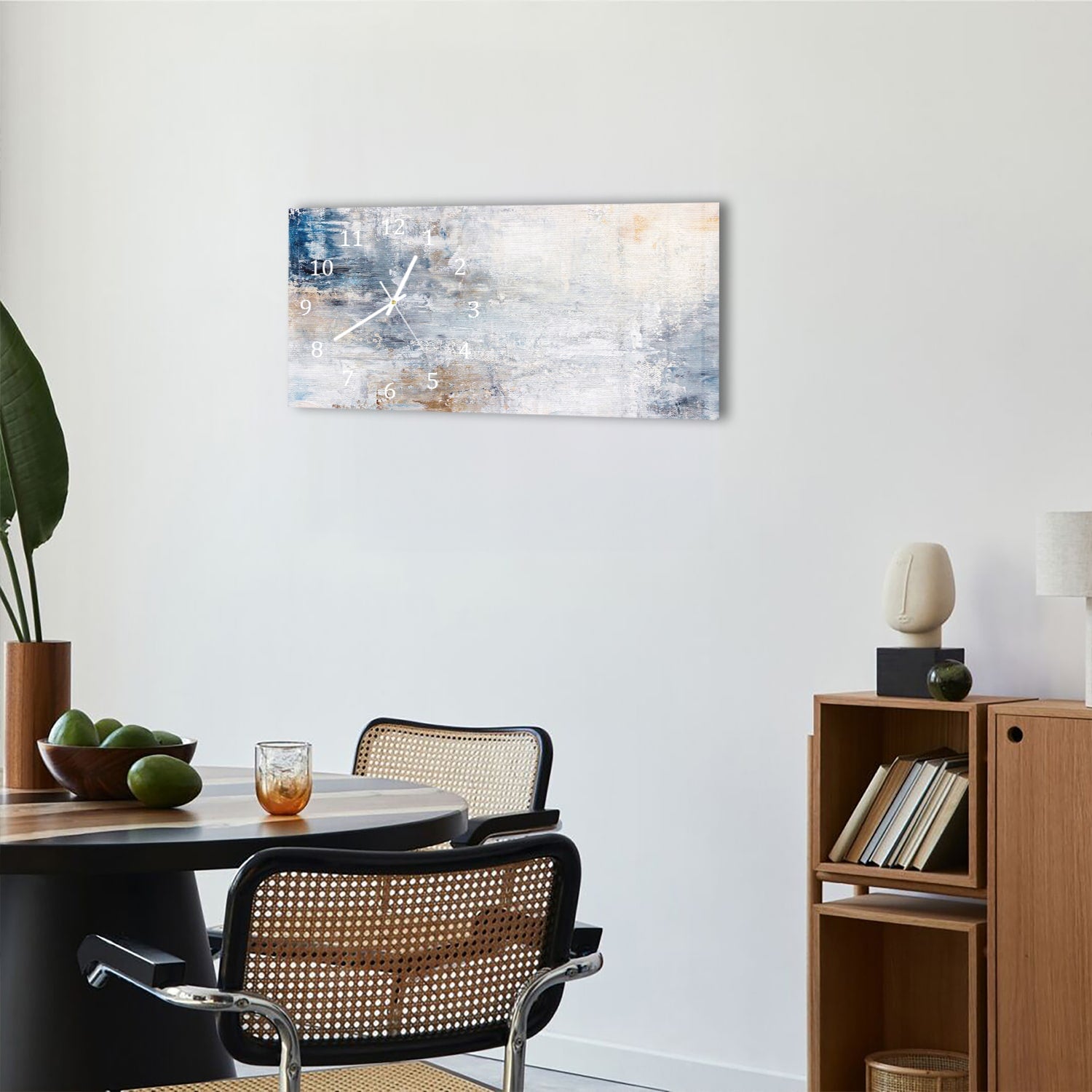 Wanduhr 60x30 - Acrylgemälde auf Leinwand