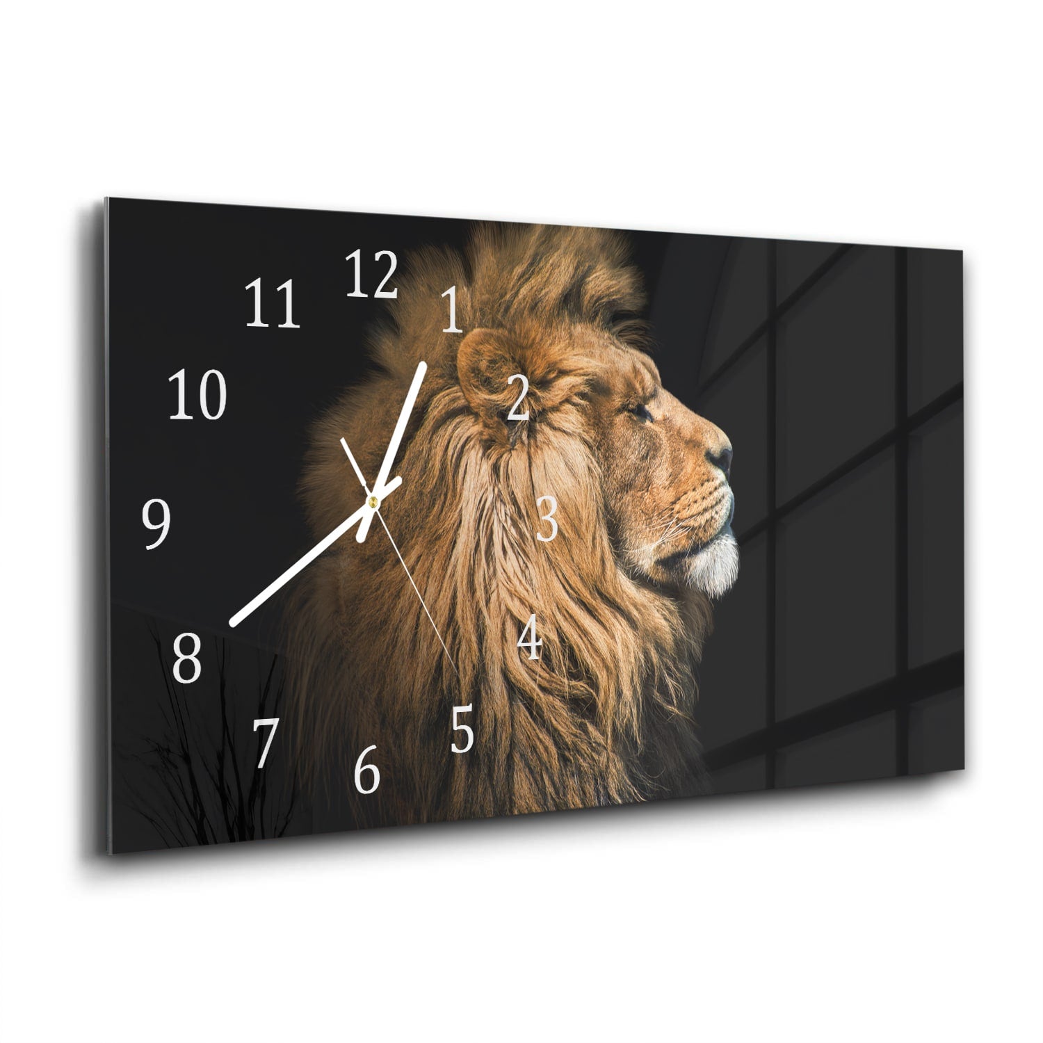 Wanduhr 60x30 - Löwe von der Seite