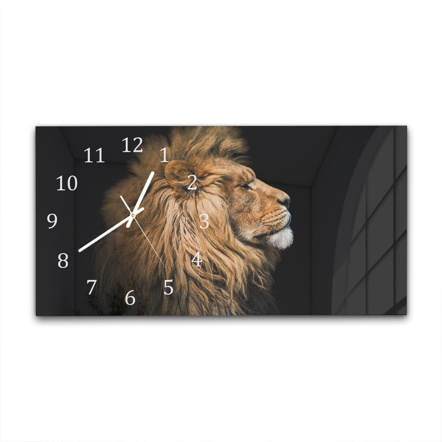 Wanduhr 60x30 - Löwe von der Seite