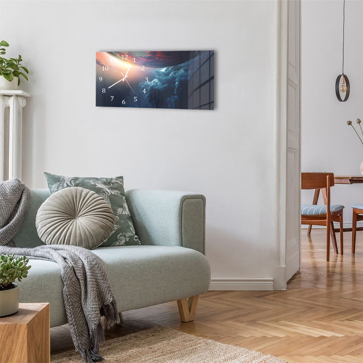 Wanduhr 60x30 - Bahn des Planeten