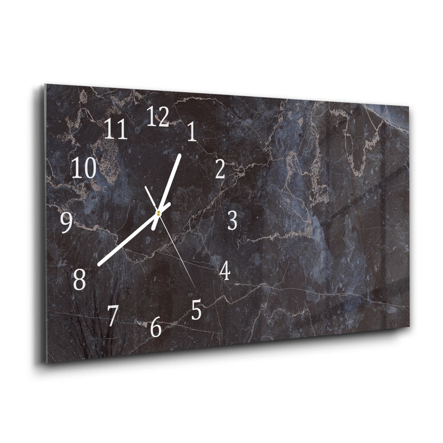 Wanduhr 60x30 - Mitternachtsblauer Marmor