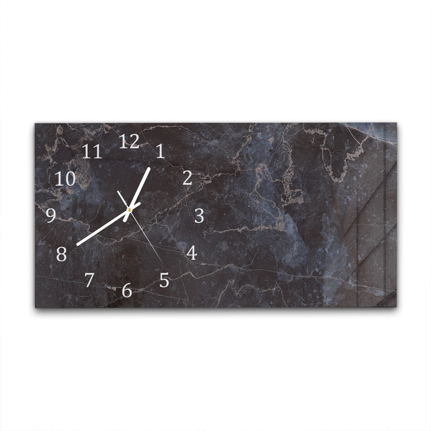 Wanduhr 60x30 - Mitternachtsblauer Marmor