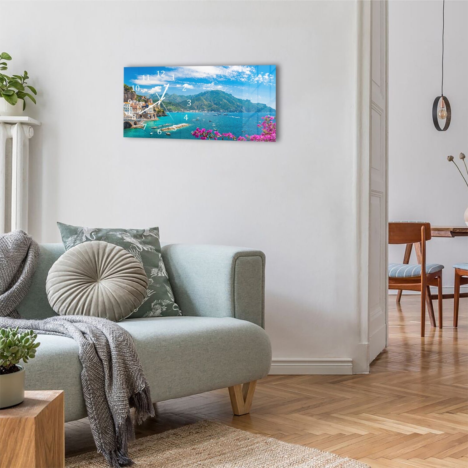 Wanduhr 60x30 - Atrani an der Amalfiküste