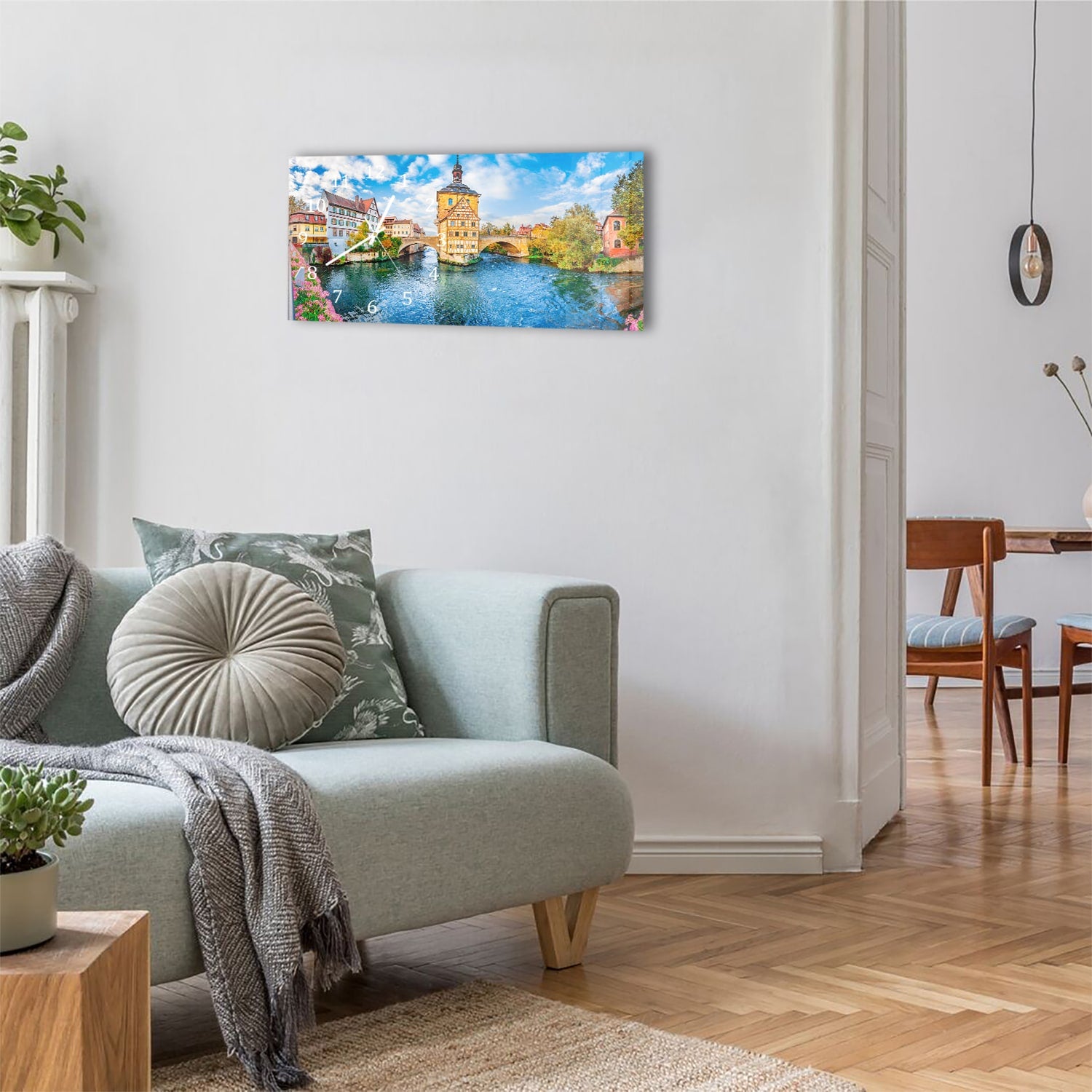 Wanduhr 60x30 - Altstadt von Bamberg