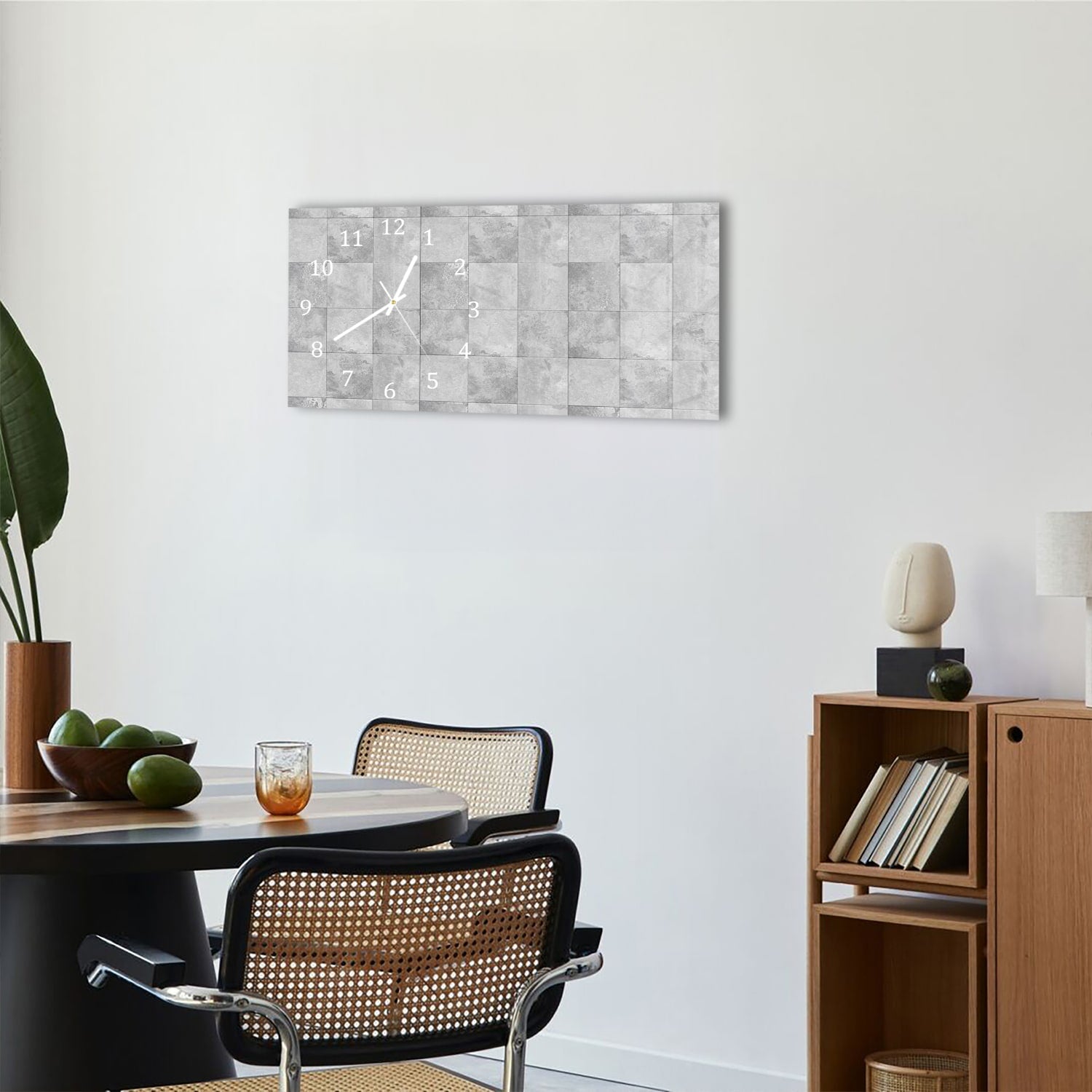 Wanduhr 60x30 - Steinfliesen