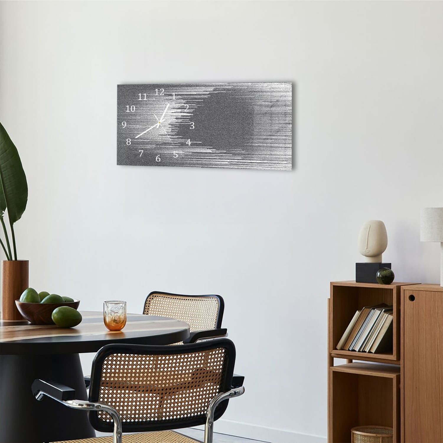 Wanduhr 60x30 - Gepunktete Fließlinien