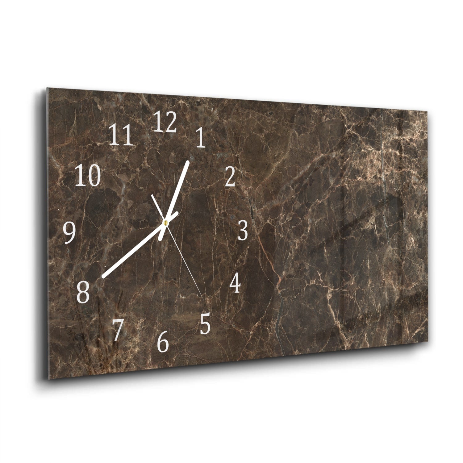 Wanduhr 60x30 - Brauner Marmor