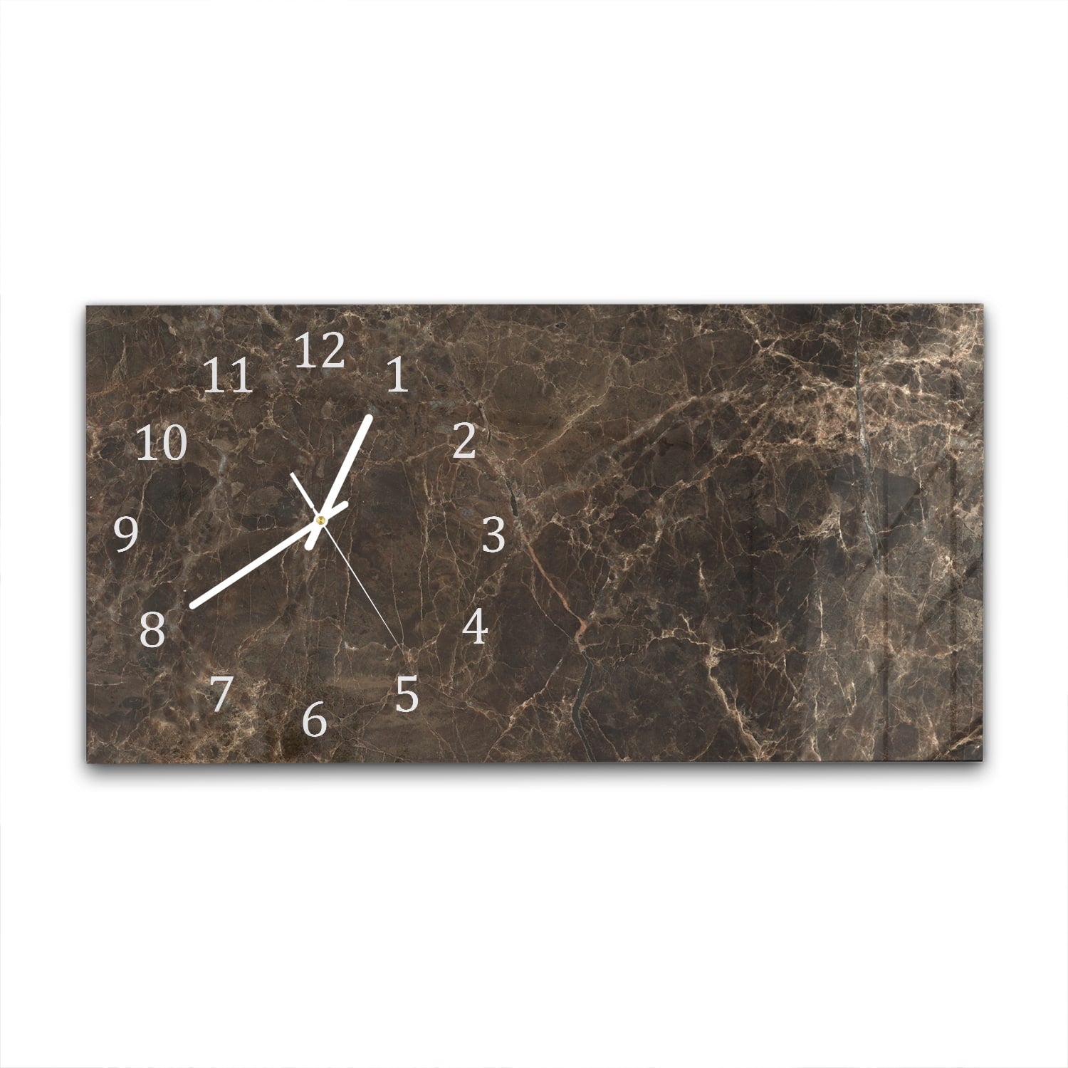 Wanduhr 60x30 - Brauner Marmor