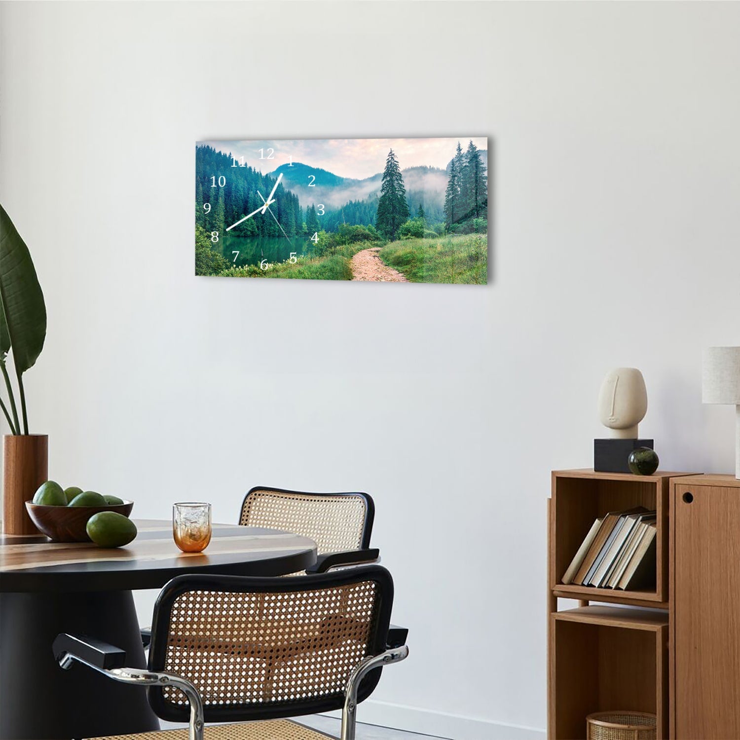 Wanduhr 60x30 - Nebeliges Lacu Rosu-See