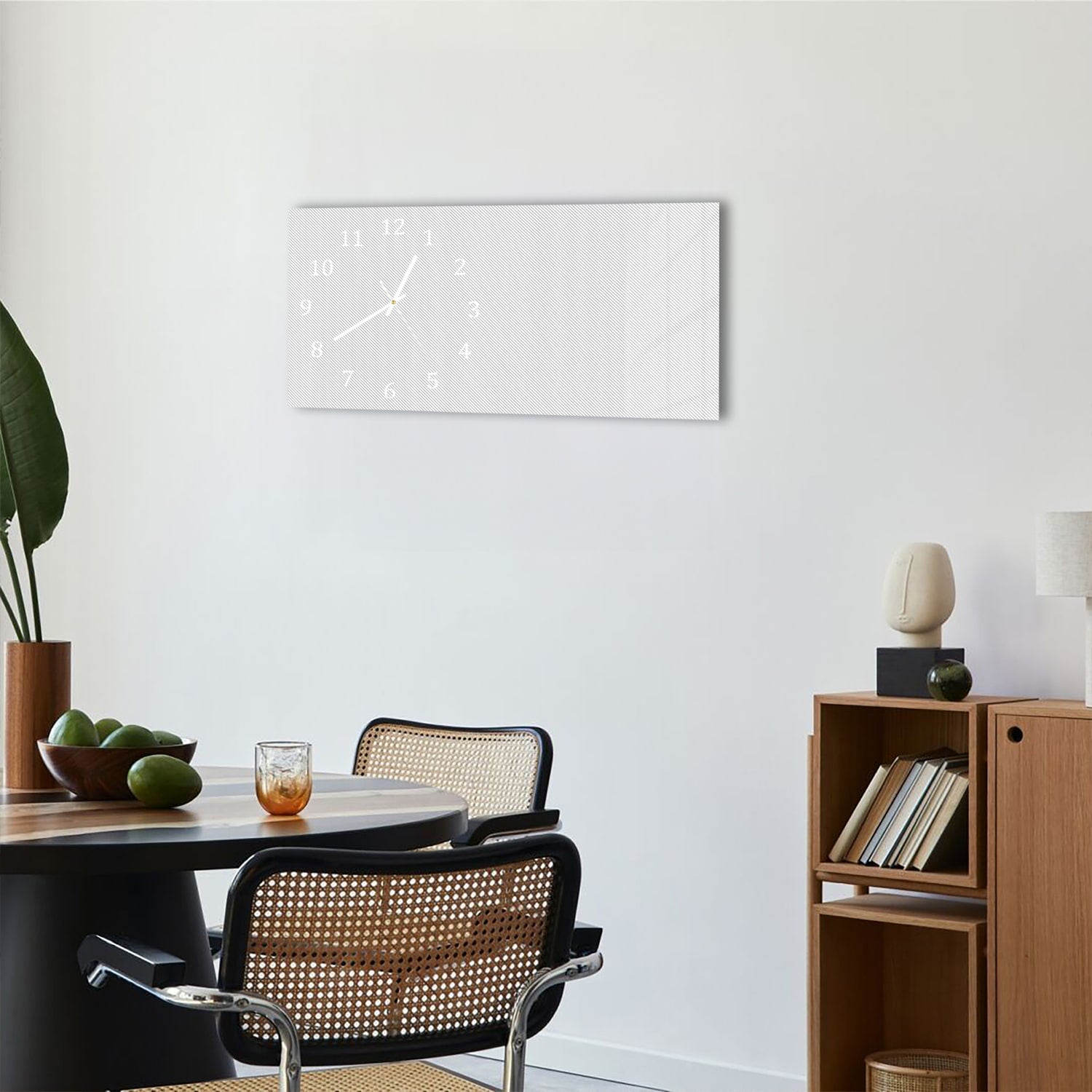 Wanduhr 60x30 - Abstrakte Linien-Textur