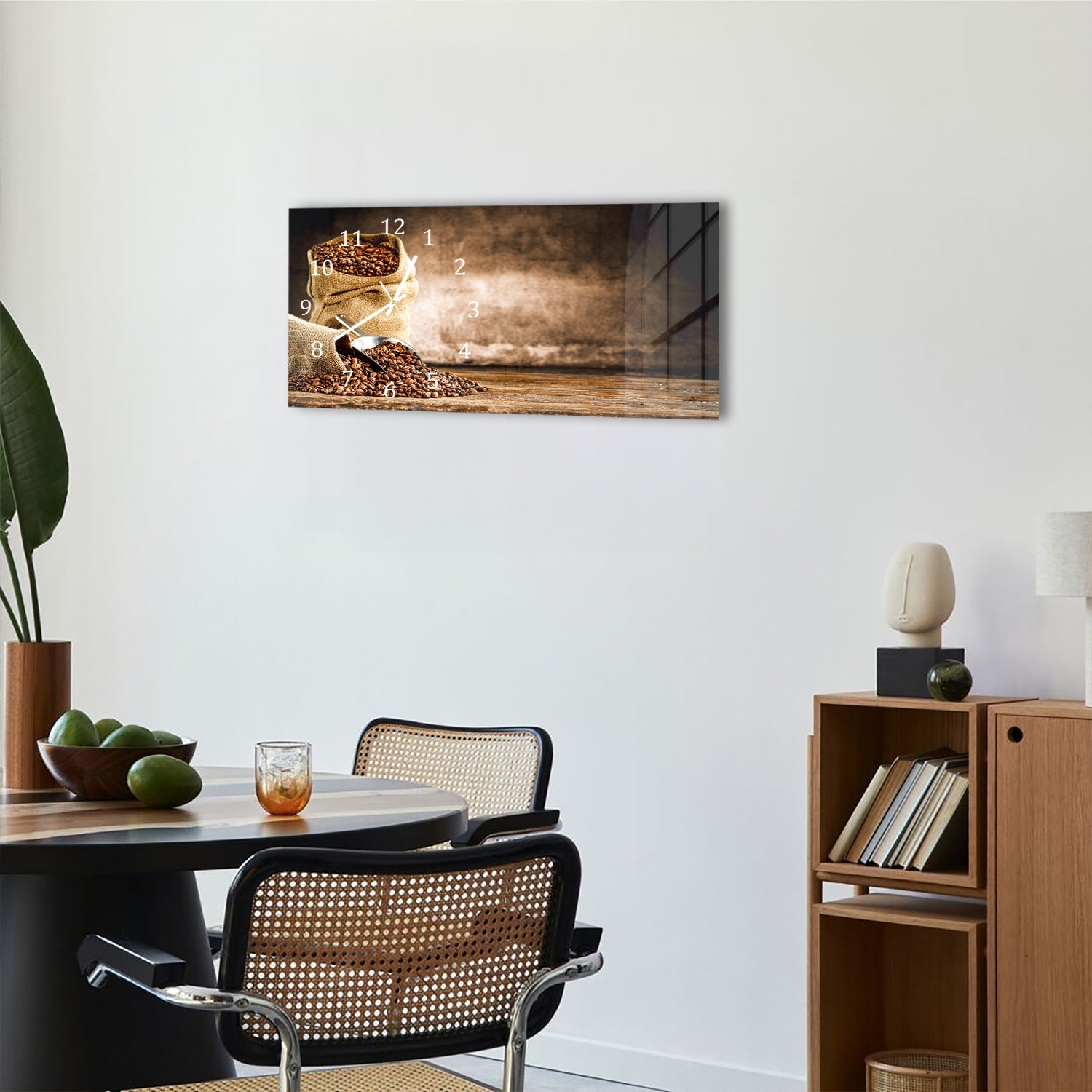 Wanduhr 60x30 - Aroma von Kaffee