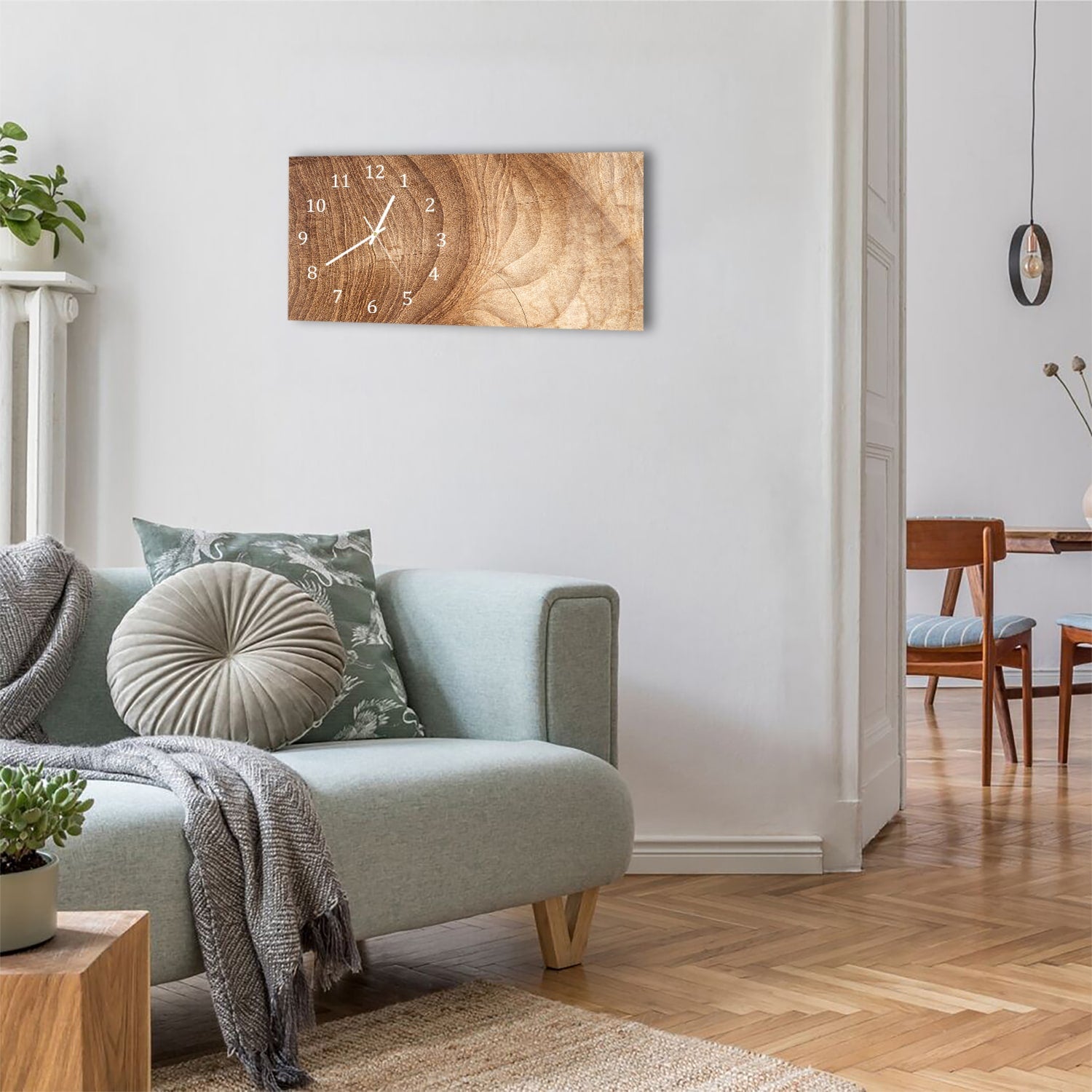 Wanduhr 60x30 - Holztextur
